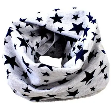 grey star "из хлопчатобумажной ткани для мальчиков и девочек, шарф для девочек, для мальчиков Слюнявчики осень-зима теплые детские воротники шеи-хомут с круглым воротником для мальчиков и девочек шейный платок - Цвет: grey star