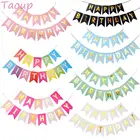 Taoup бумага золотые буквы с днем рождения баннер Ткань Висячие флаги и баннеры с днем рождения товары для вечеринки детский душ Декор
