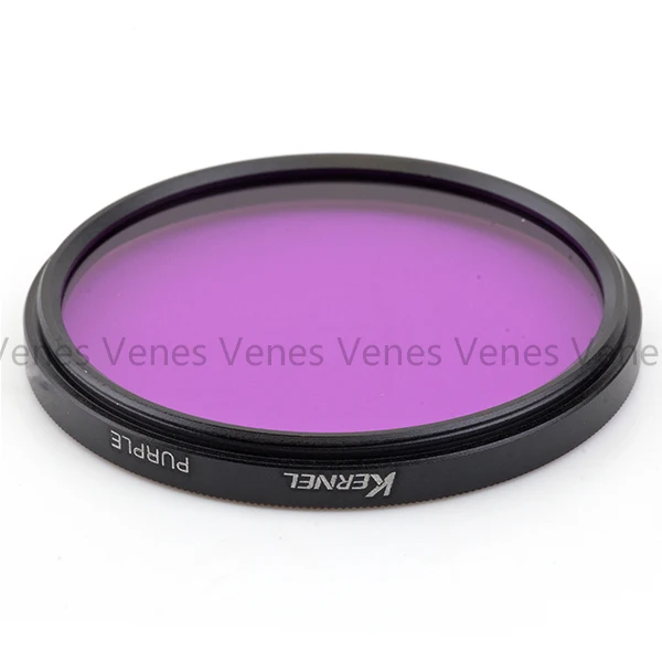 Venes 62MM Accessory Complete Full Color Special Filter for Digital Camera Lens Purple or red | Электроника