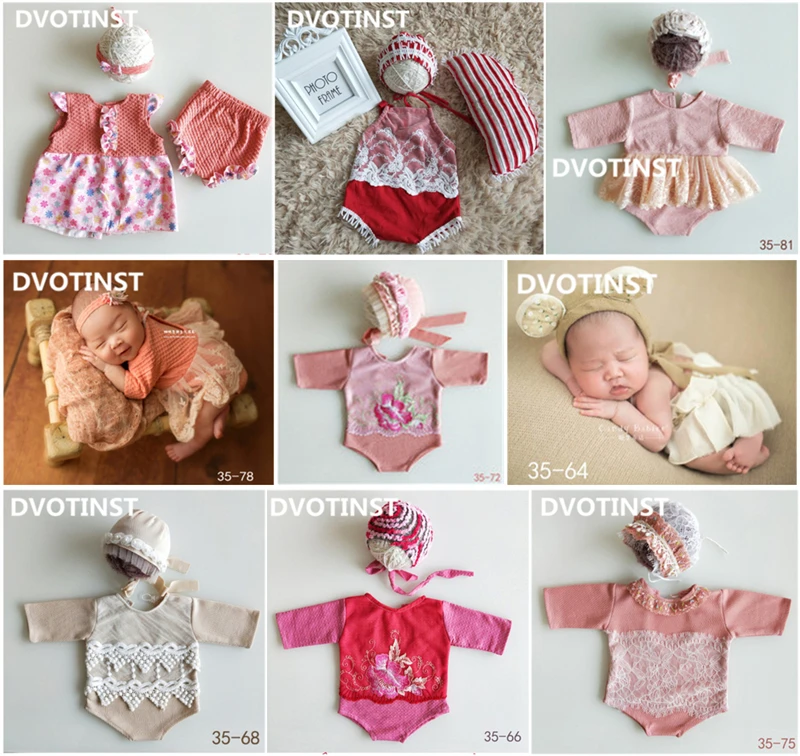 Dvotinst Newborn Baby Photography Clothes Props Fotografia Headwear+Bodysuit 2pcs Set Cosplay Costume Studio Shooting Photo Prop
