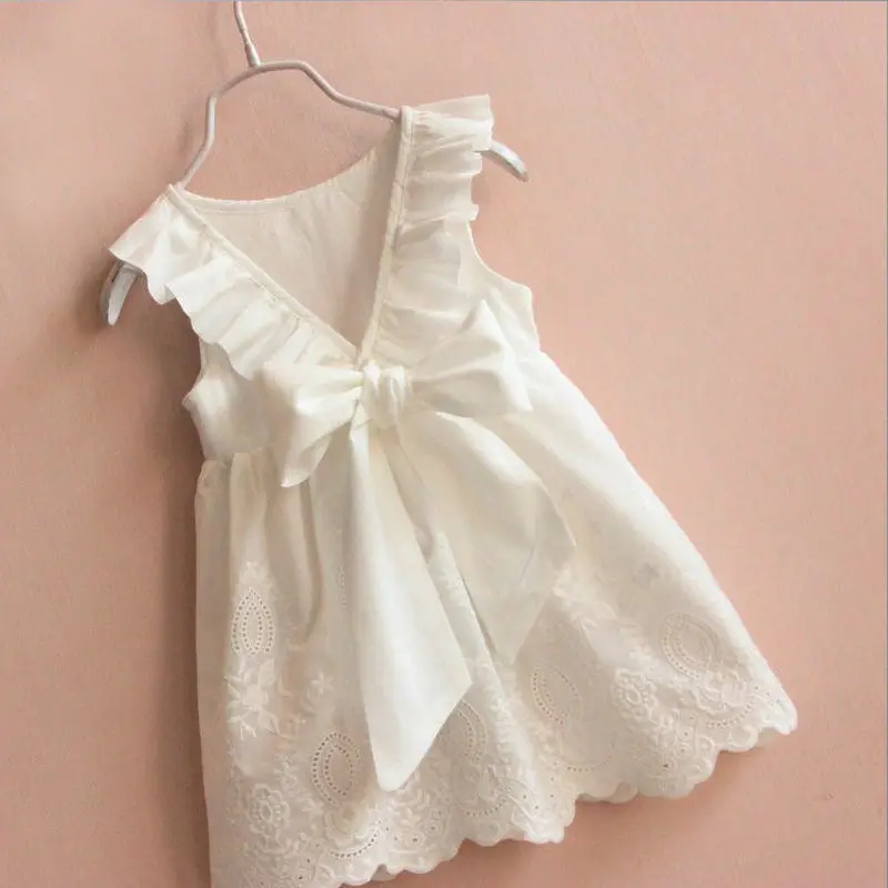 2017 новое кружевное платье с бантом для маленьких девочек вечернее бальное