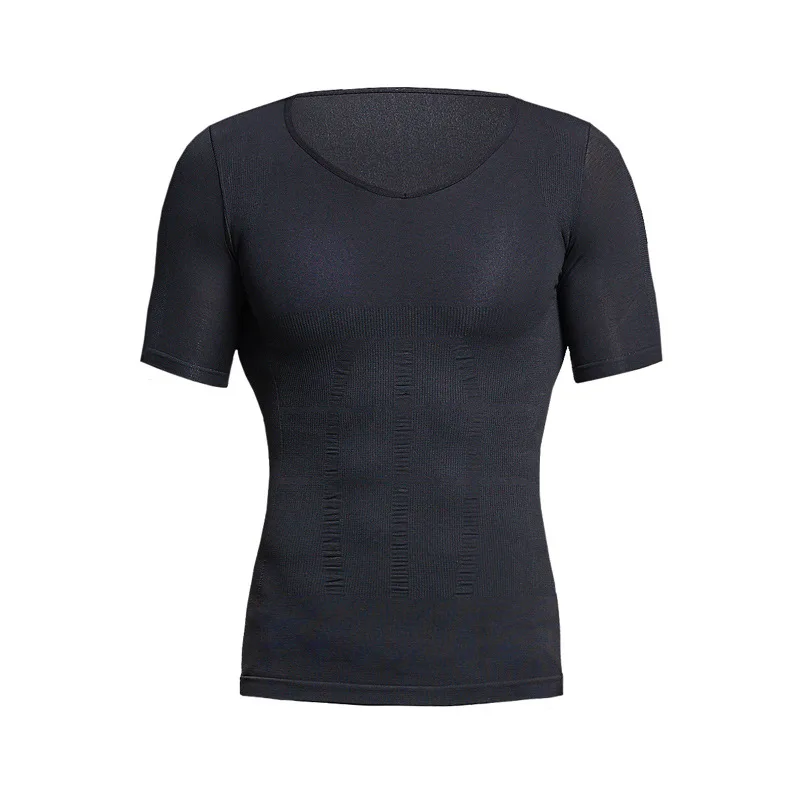 

Men slimming underwear vest tops waist belt tummy belly stomach shapewear posture corrector shirt Black shirt tight chest shaper