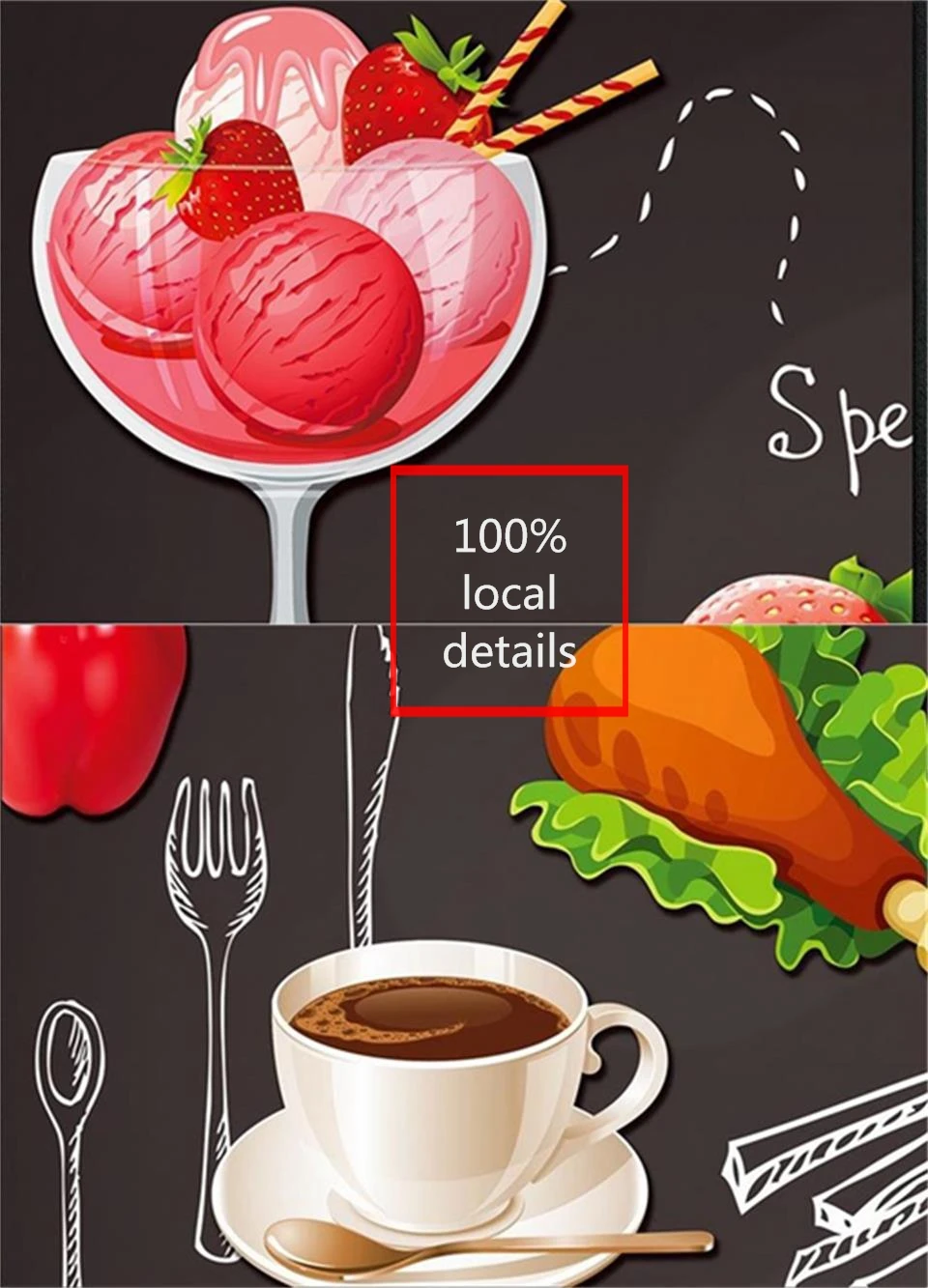 3d обои фото на заказ Гостиная Фреска цвет ручной росписью Италия пицца магазин