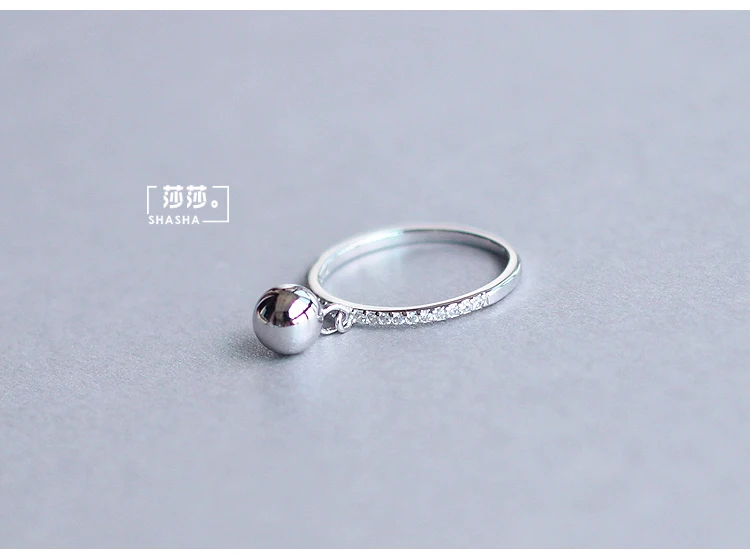 Корейские модные 925 Пробы Кольца с серебряными шариками регулируемого размера для женщин женские роскошные ювелирные изделия Трендовое античное кольцо Anillos