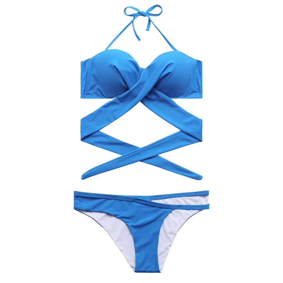 Женский купальник с пуш-ап BANDEA брендовый купальник-бикини перекрещивающимися