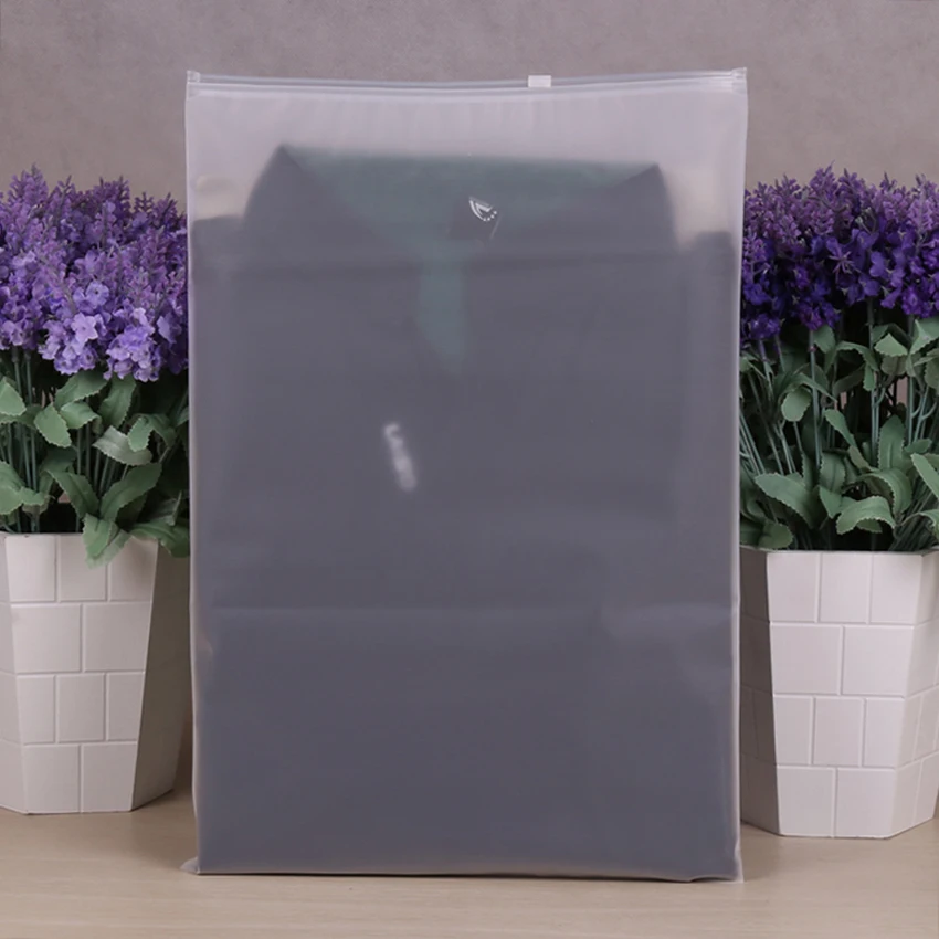 50pcs/lot -14x14/16x16/18x18/20/22cm Zipper Lock Frosted Cpe Plastic Matte Garment Packaging Bags For Underwear Socks Shirt | Дом и сад