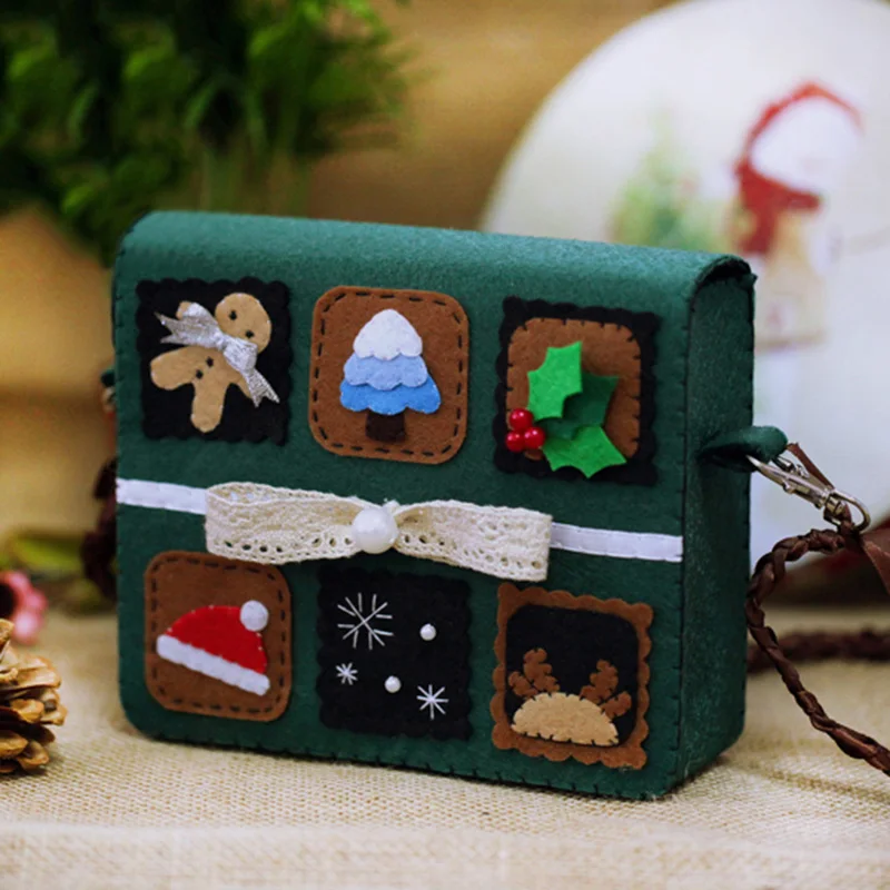 Детская Рождественская фетровая сумка сделай сам подарочная упаковка зеленая