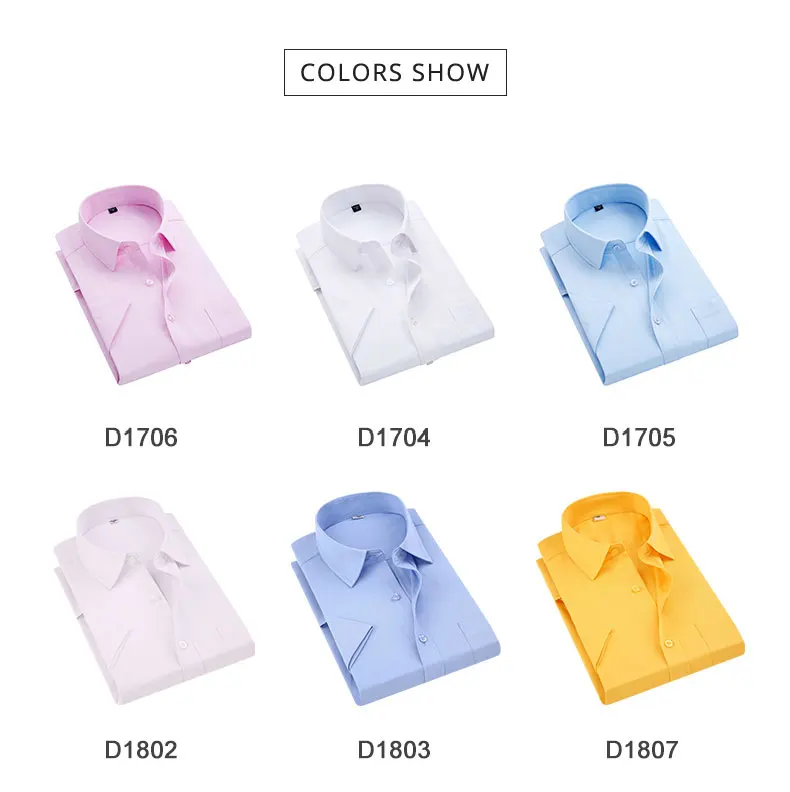 Деловые новые летние мужские Формальные платья с коротким рукавом стандартные для рубашек подходят для офисной одежды полосатая/однотонная/клетчатая умная Повседневная рубашка