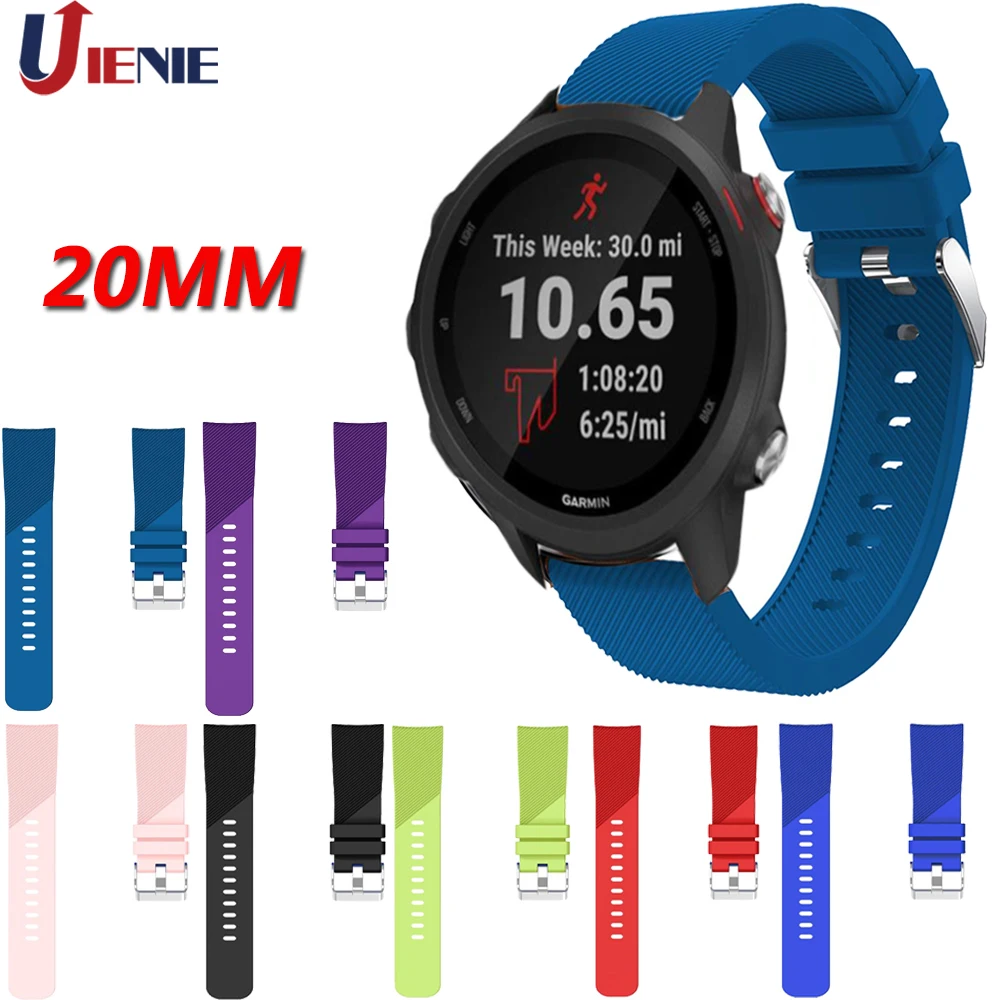 Ремешок силиконовый 20 мм для Garmin Forerunner 245 245M 645 Vivoactive 3 ремешок часов Samsung Galaxy Watch