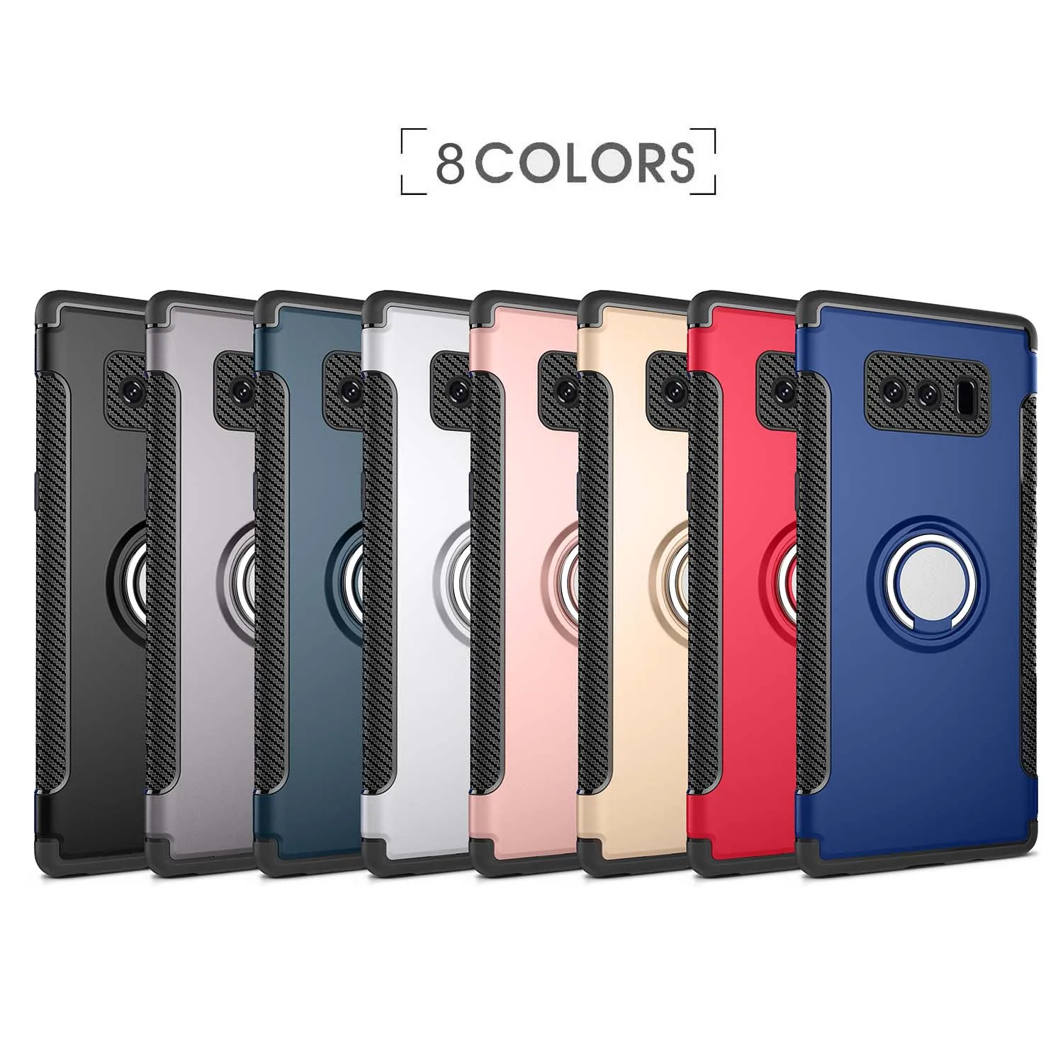 Phone Cases For Samsung Galaxy Note8 N950F N950FD Case Cover Car Holder Magnetic Suction Ring Bracket Shockproof Rugged Armor bq |