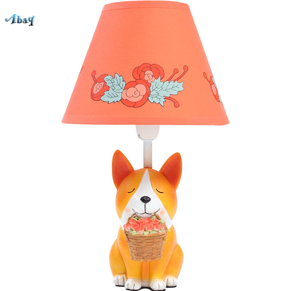 Мультяшные милые настольные лампы Corgi Puppy для гостиной детской комнаты
