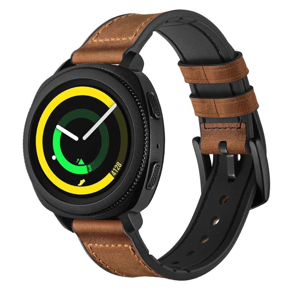 Кожаный ремешок для наручных часов Garmin Vivoactive 3 Samsung Gear Sport S4 Сменные аксессуары