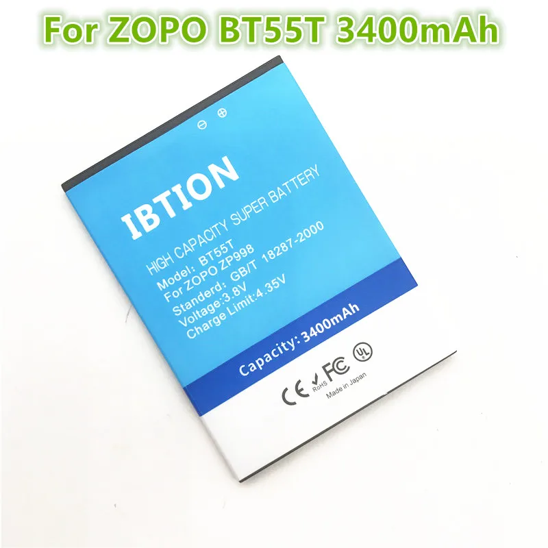 Ibtion 3400 мА/ч BT55T BT55S Аккумулятор для смартфонов ZOPO 999 998 9530 9520 3X ZP998 ZP999 ZP3X ZP9520