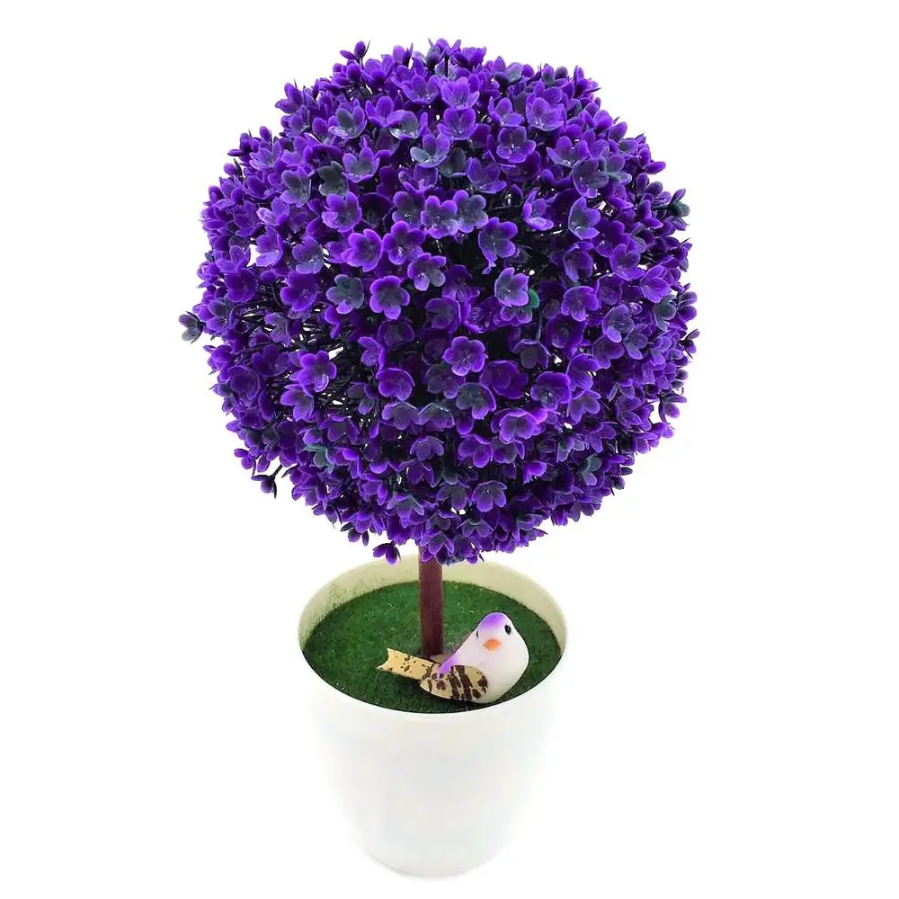 yinxueqiu-PURPLE 1 шт. приветственные Сакура имитация бонсай декоративные искусственные цветы поддельные зеленые горшки растения украшения ванная комната Домашний декор - Цвет: yinxueqiu-PURPLE