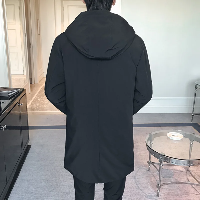 Новая зимняя длинная парка Для мужчин плюс Размеры 4xl S одноцветное модные пальто