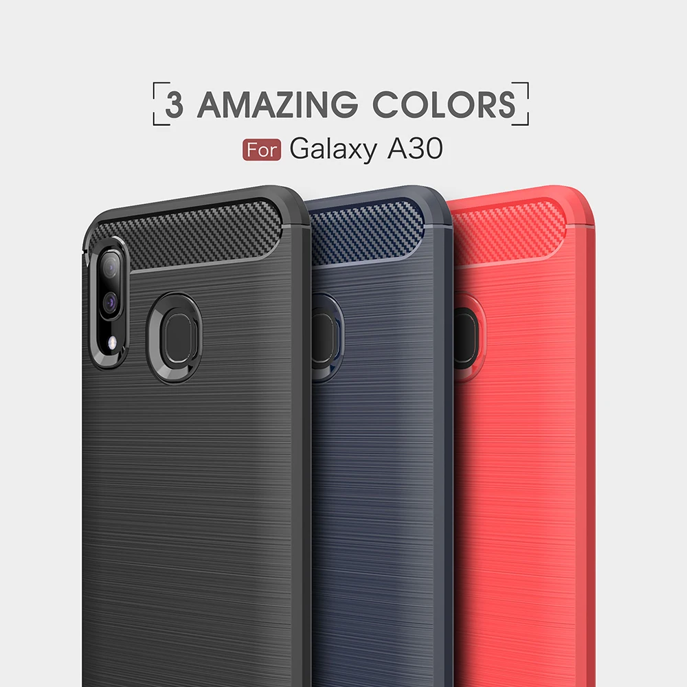 for Samsung Galaxy A30 Case Carbon Fiber Soft Celular ZGAR Mobile Covers Phone Bags Cases Fitted Coque | Мобильные телефоны и