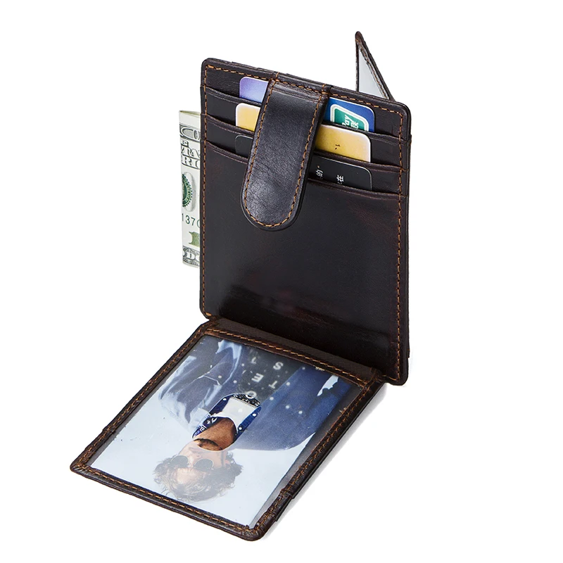 CONTACT'S Мини кошелек RFID из натуральной кожи с отделениями для ID карты дизайн засов