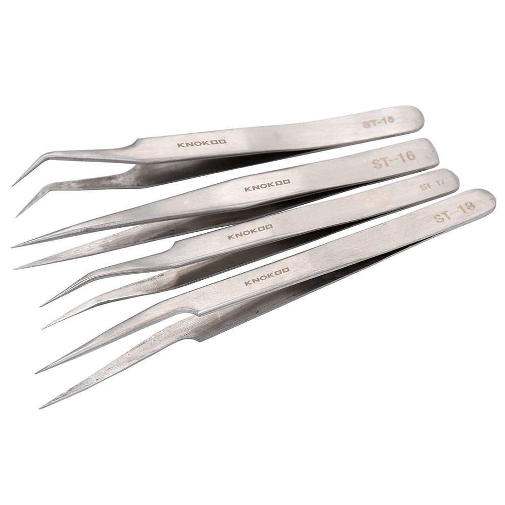 Пинцет KNOKOO 50 шт./упак. ST Series из нержавеющей стали|tweezer stainless|tweezers for electronicstweezers electronic
