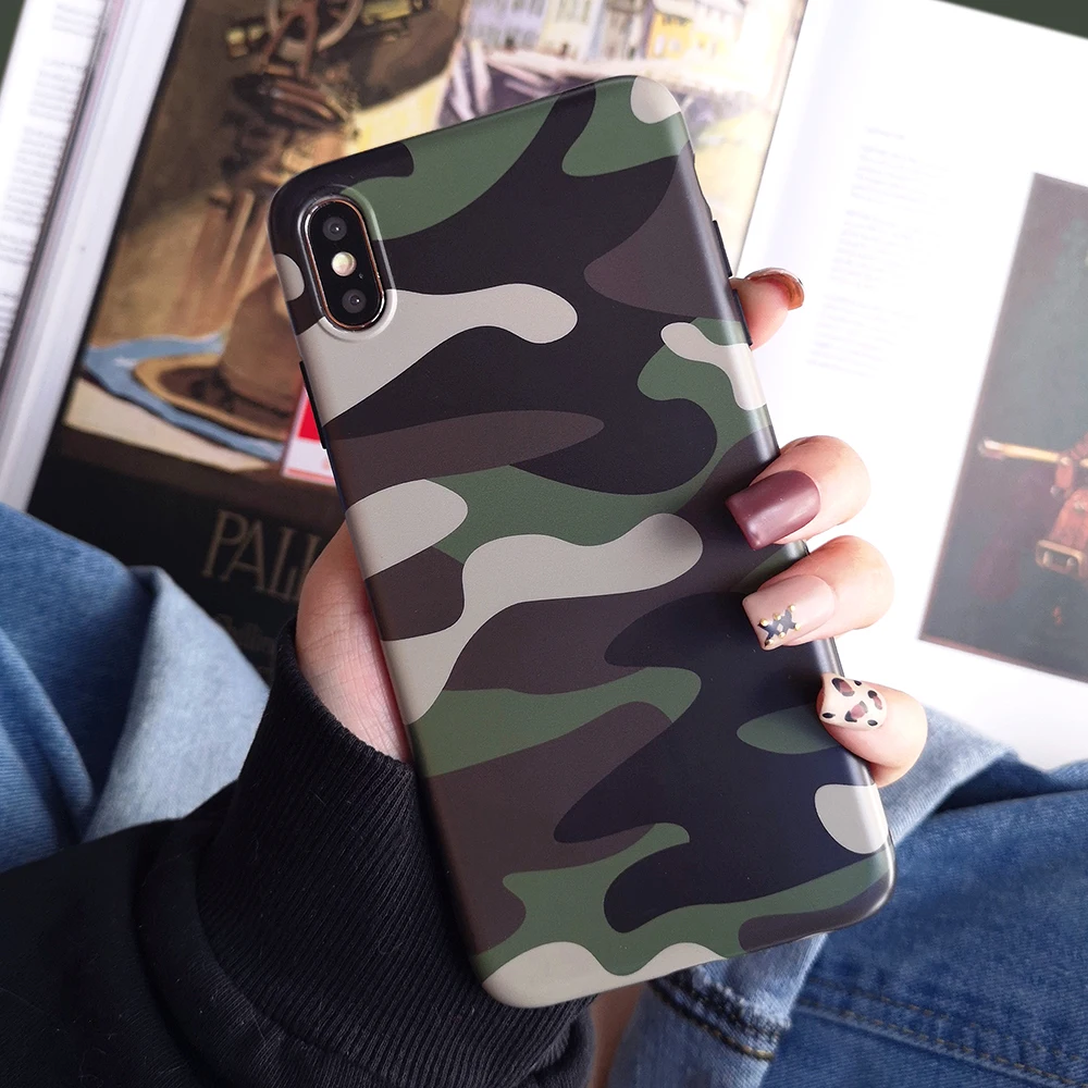 Чехол Камуфляжный UBERAY для iPhone XS Max XR 6 6S 7 8 Plus мягкий полноразмерный защитный чехол