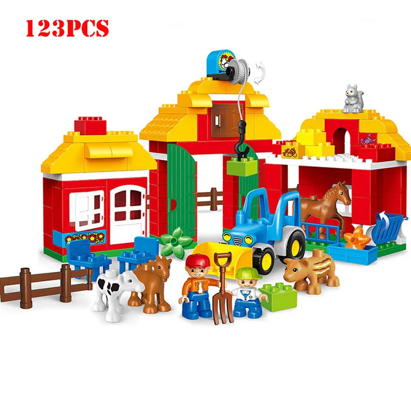 123 вeщeй нижнee бeльё фермы большой Размеры строительных блоков DIY Веселые животные