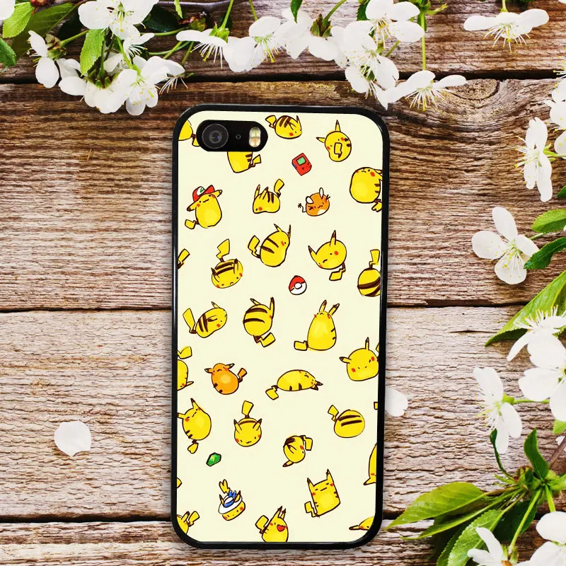 Жесткие чехлы для мобильных телефонов Чехол для iPhone 4, 4S 5 5S SE 6 6 S 8 7 Plus X XR XS Max Мультяшные Покемоны Pika Go PokeBall Animal