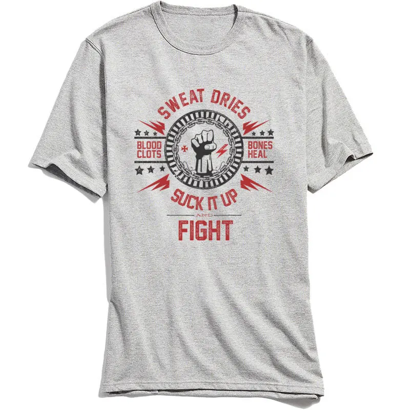 Мужская футболка с надписью Suck It Up Fight 100% хлопок топы принтом Белая Летняя