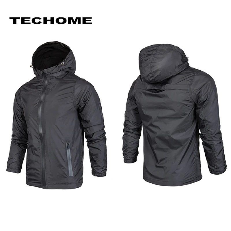 Новая модная мужская куртка повседневная тонкая ветровка с капюшоном модные