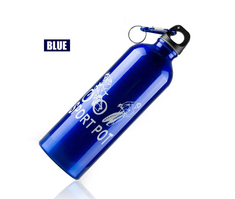 Портативная бутылка для воды велосипеда из алюминиевого сплава 750 мл с карабином