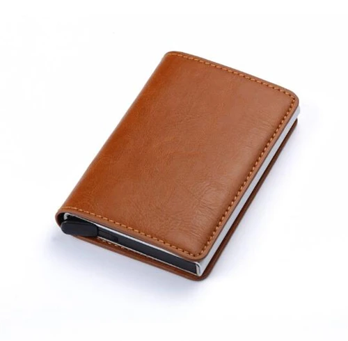 X-12A Apricot ZOVYVOL RFID мини-кошелек для мужчин и женщин блокирующий кредитный держатель для карт Алюминиевый металлический бизнес ID визитница Тонкий чехол для карт - Цвет: X-12A Apricot