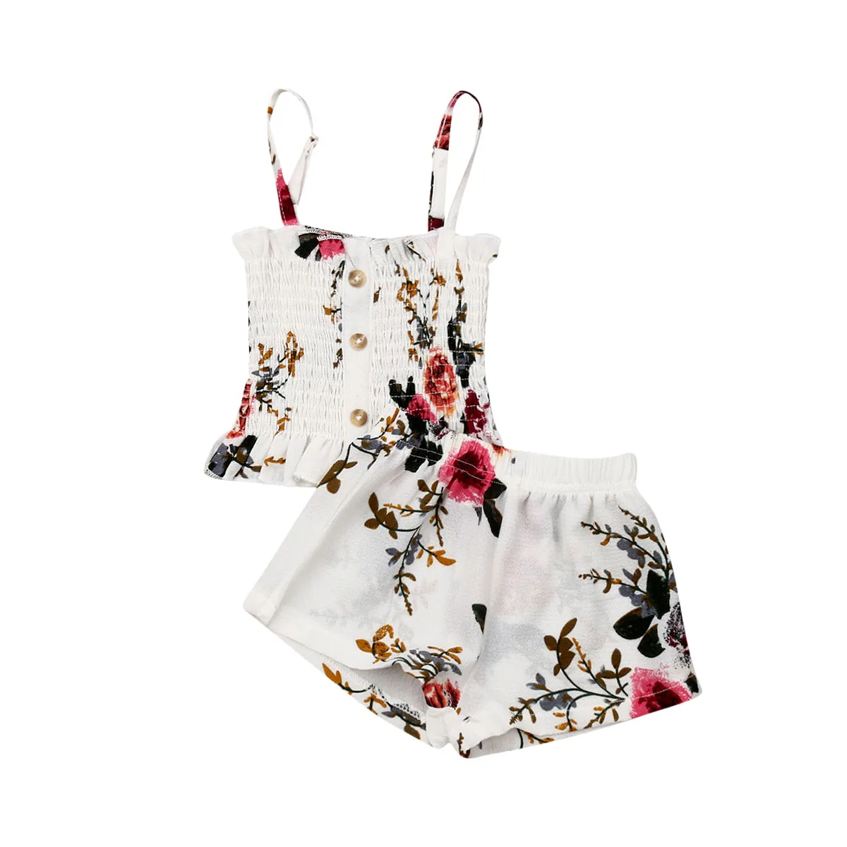 Комплекты одежды для маленьких девочек жилет без рукавов с цветочным принтом