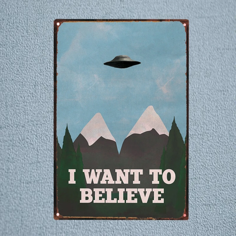 UFO я хочу быть верным оловянные металлические пластины гаражная стена для паба