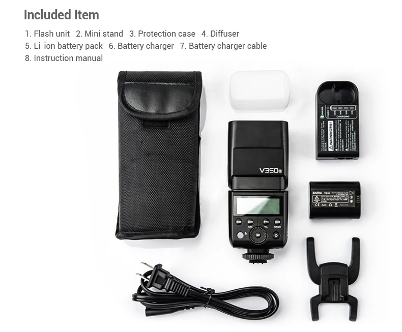 2X Godox V350S TTL HSS 1/8000s Вспышка Speedlite + Встроенный литий-ионный аккумулятор 2000 мАч X1T-S