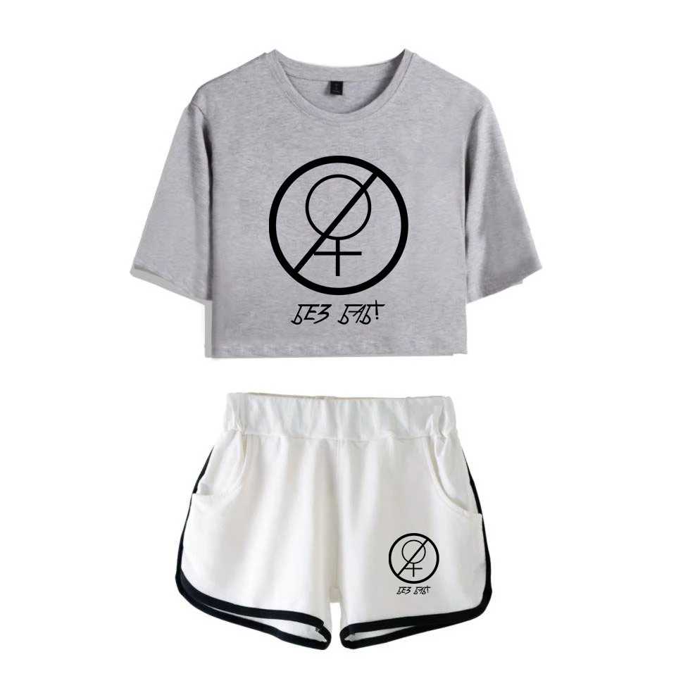 

The latest trend women's casual suit allows you to have different charms of T-shirt printing women's T-shirt + shorts two-piece
