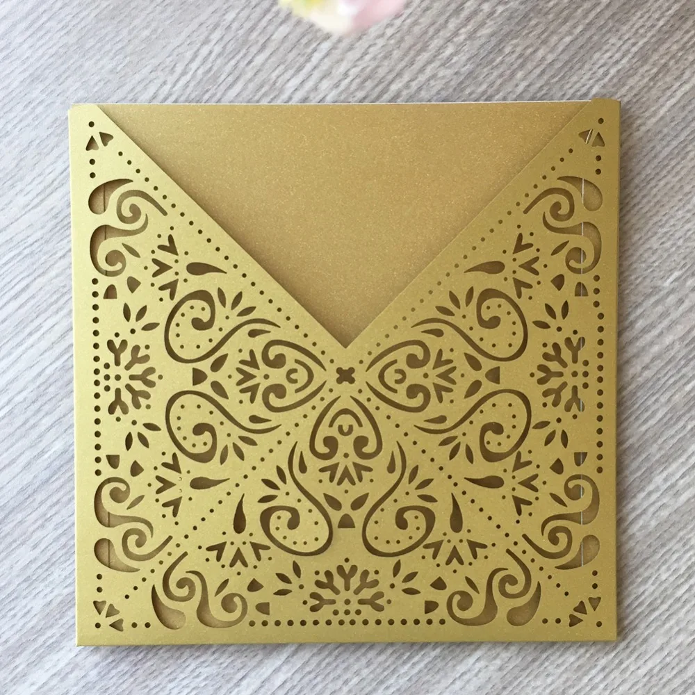

30pcs/lot Unique Hollow Laser Cut Pearl Paper Wedding Invitation Card Engagement Invitation Card Anniversary Invitation Card