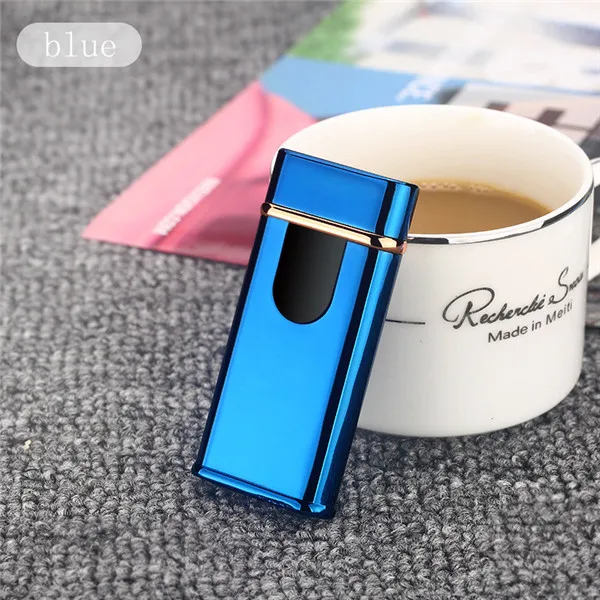 Новая плазменная двойная дуга ветрозащитная электронная USB Зажигалка для перезарядки сигарет для курения электрическая металлическая зажигалка - Цвет: 3