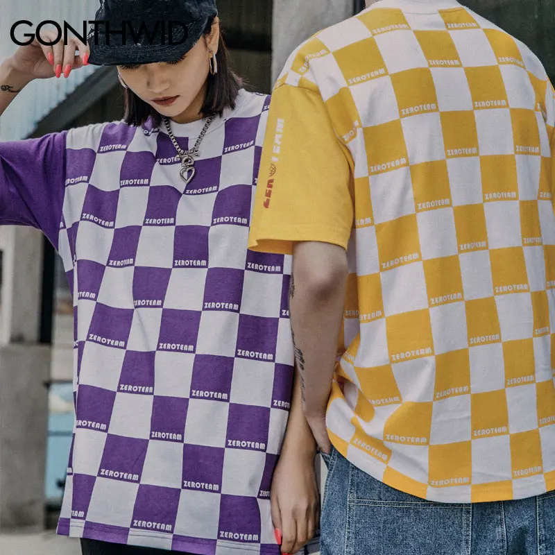 GONTHWID Squared с принтом букв уличная Футболки Мужские Лето 2019 г. хип хоп Hipster