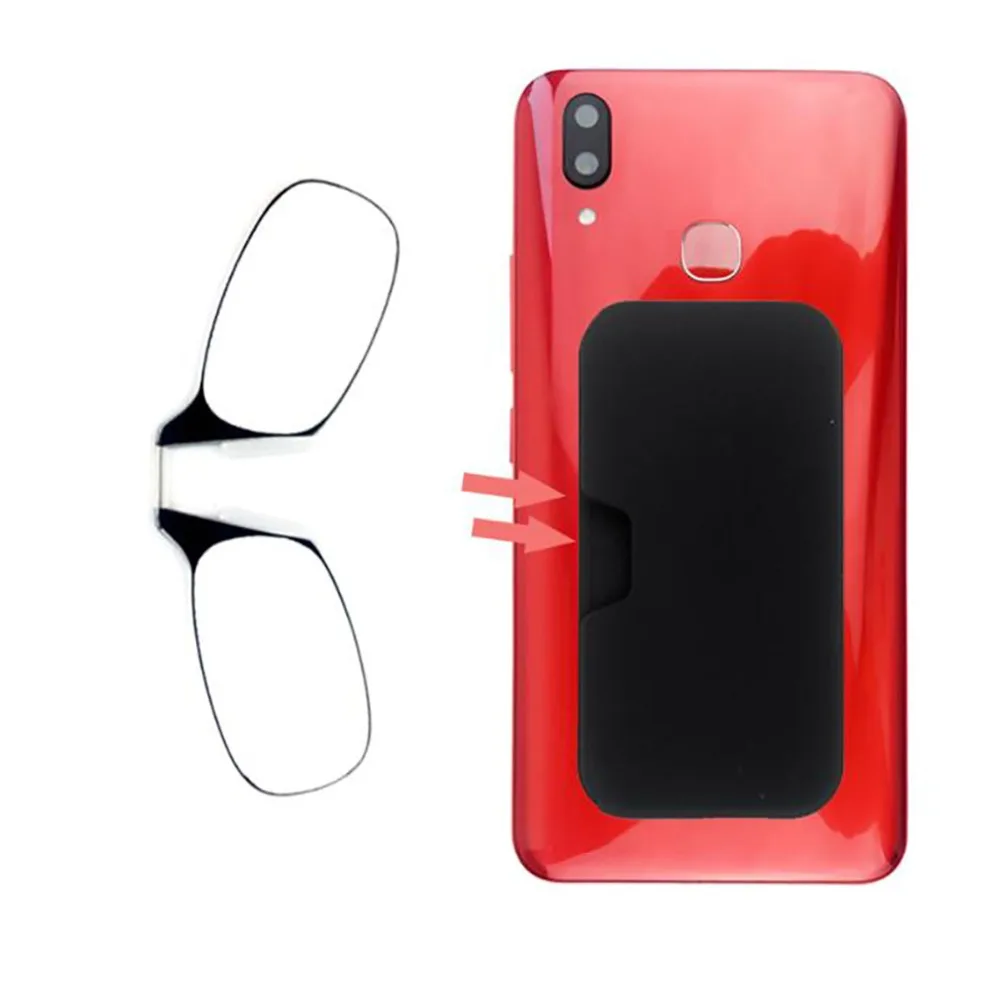 Мини зажим для носа тонкие портативные очки чтения SOS с подставкой телефона чехол