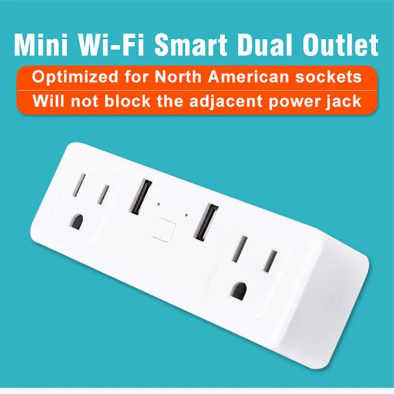 Wifi умная розетка US двойная интерполяция power Monitor Plug с двойным портом USB