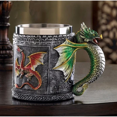 1pcs Stainless Steel Liner Drinking Skull Mug Resin 3D Tankard Horror Decor Cup for Halloween Bar Party Free Shipping | Дом и сад