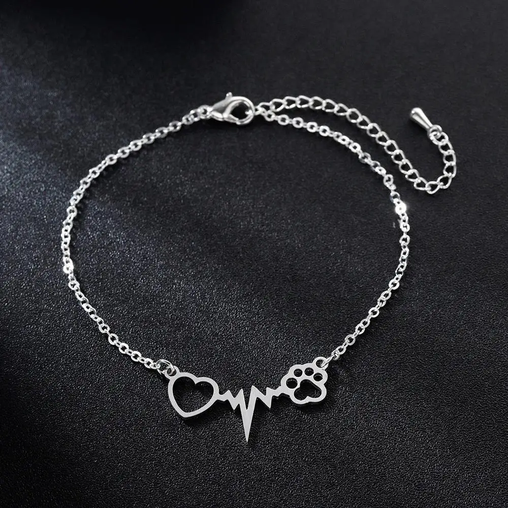 Chandler Love Lightning браслет с лапой нержавеющая сталь электрокардиограмма ECG Pulseira Feminina