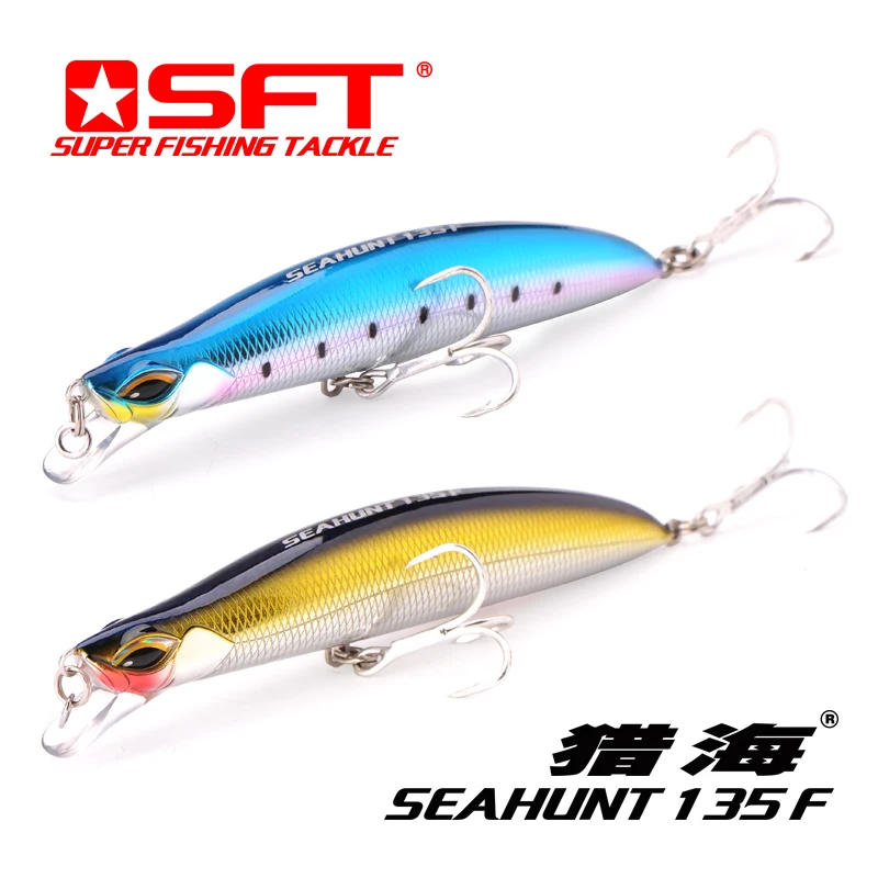 

SEAHUNT135mm 30g Floating Fishing Lure Sea Bass Yellowtail Tuna SFT Brand