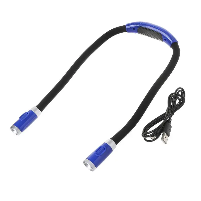 Rechargeable Neck LED Book Light Hands Free Flexible Arms Bed Reading Car Supply | Лампы и освещение