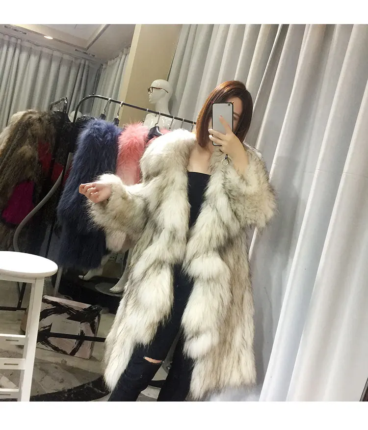 2022 New arrival luxury soft luxury women real fur knitted raccoon fur long coat femme genuine fur winter outwear butterfly edge
