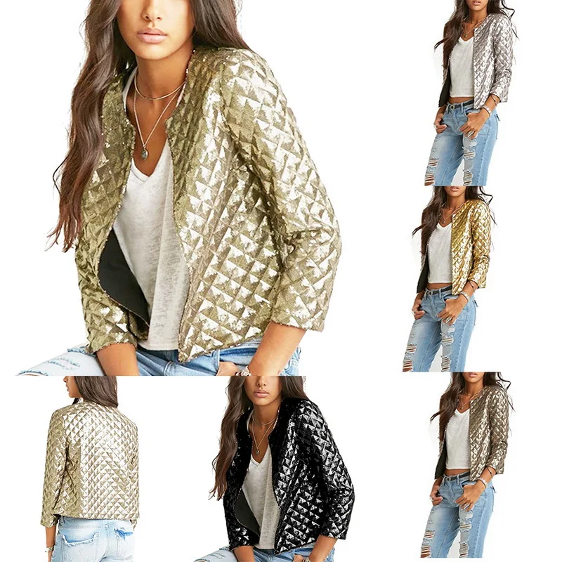 Модная куртка Argyle Женская открытая стежка короткая Chaqueta Mujer Повседневная