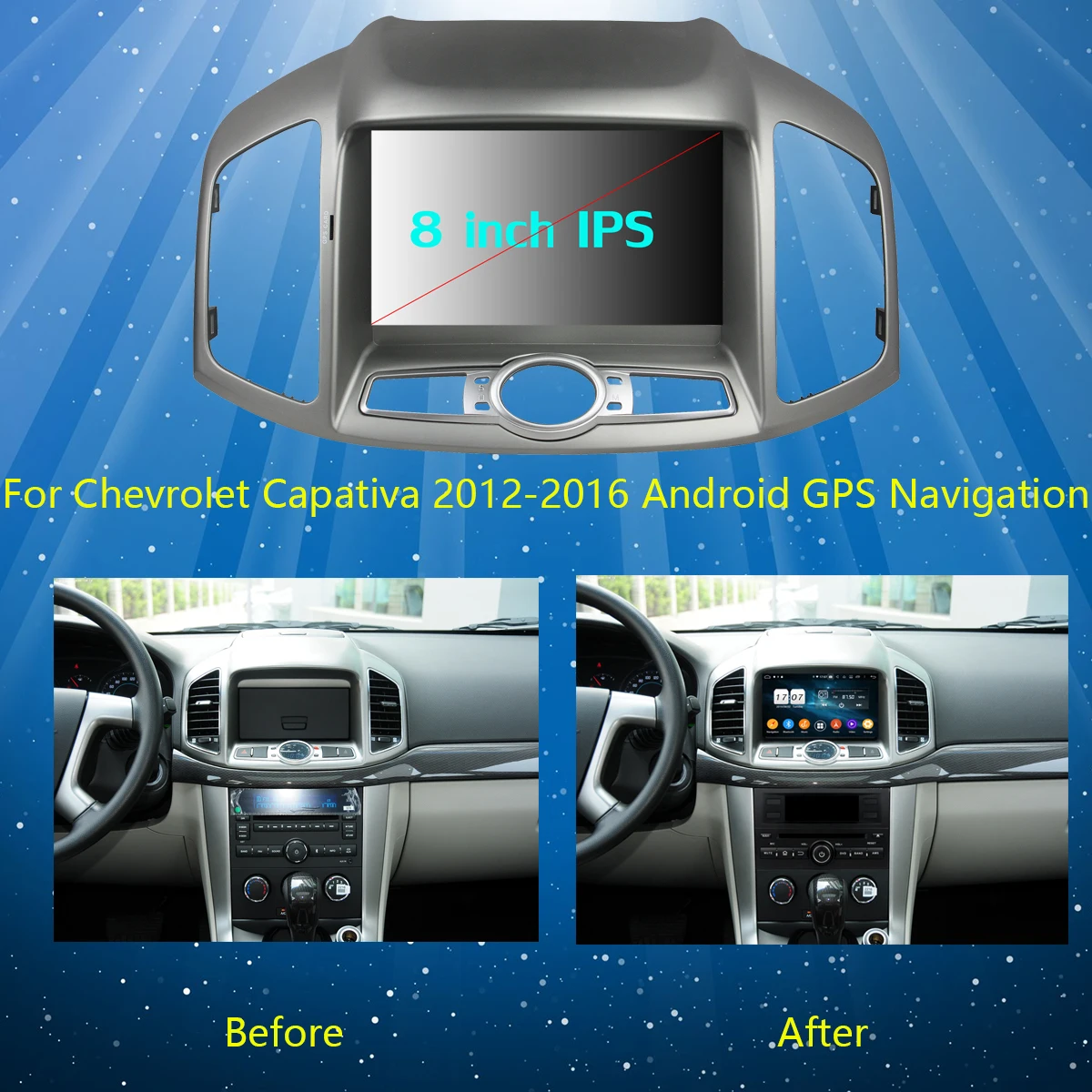 Автомобильный DVD-плеер 8 дюймов IPS 1280*720 ядер 4 Гб ОЗУ + 64 ПЗУ Android 9 0 для Chevrolet Captiva