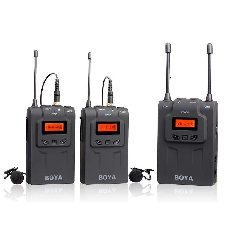 BOYA BY WM8 UHF двойные беспроводные ПЕТЛИЧНЫЕ микрофон для интервью Systerm 2 передатчика