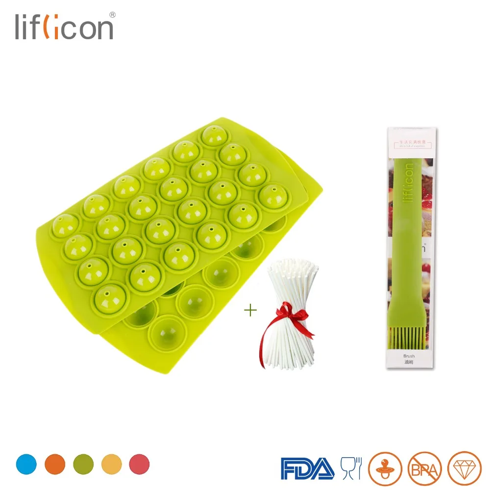 

Liflicon Lollipop Sticks Silicone Cakes Pop Tray Silicone Baking Brush Good for Baking and BBQ Non-stick Baking Kitchen Tools