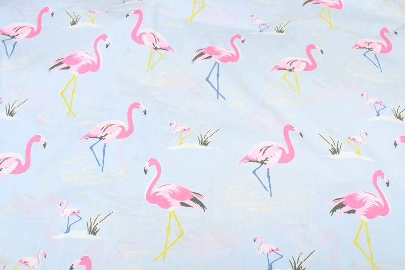Хлопчатобумажная ткань с принтом фламинго 50x140 см|printed tissue|telas diycotton fabric |