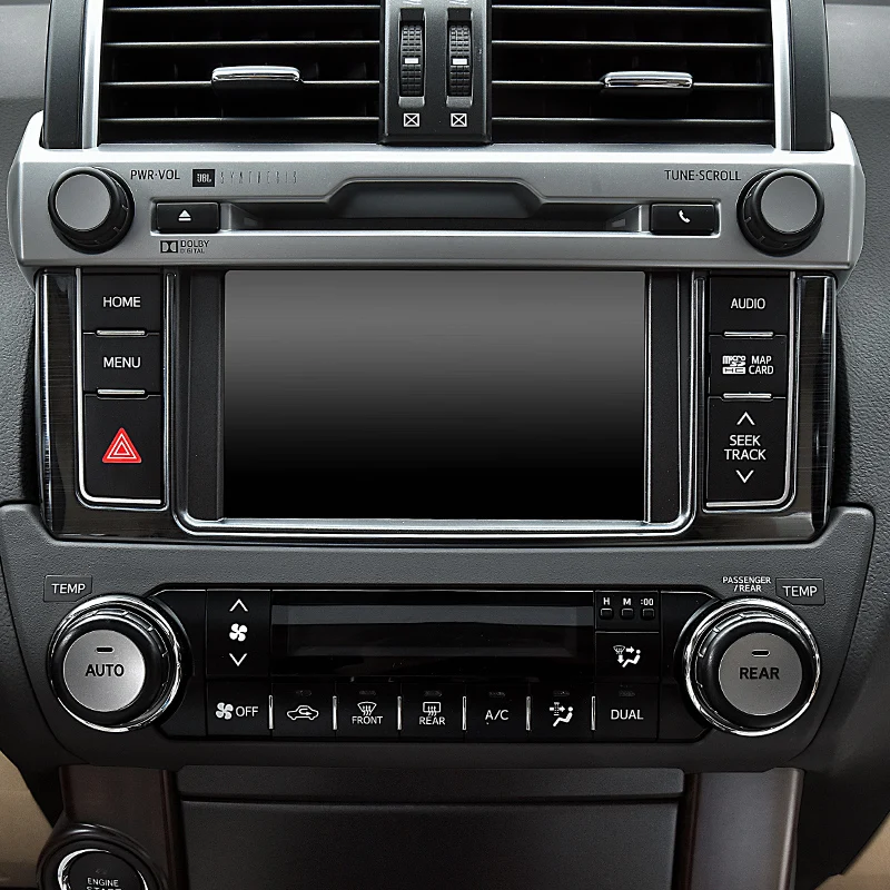 

Interior Center Console Navigation Panel Stainless Steel Decorative Trim 1pcs for Toyota Land Cruiser Prado 2700 2014-2017