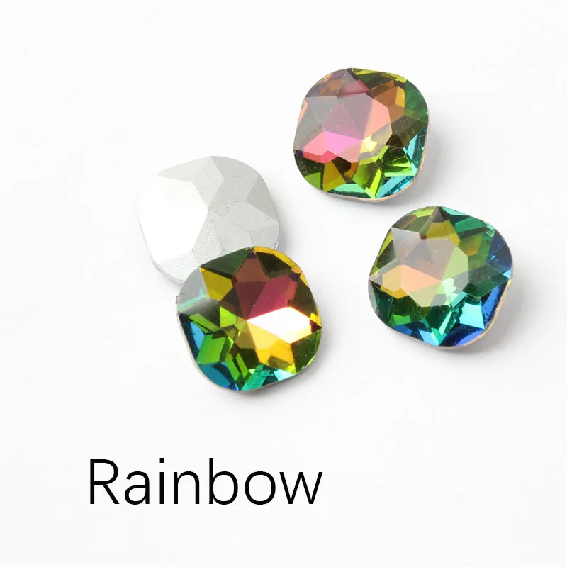Rainbow 30 шт. 3D кристаллы для ногтей Стразы AB амулеты квадратные Стразы камень Шампань украшения ногтей Самоцветы маникюрные аксессуары инструменты - Цвет: Rainbow